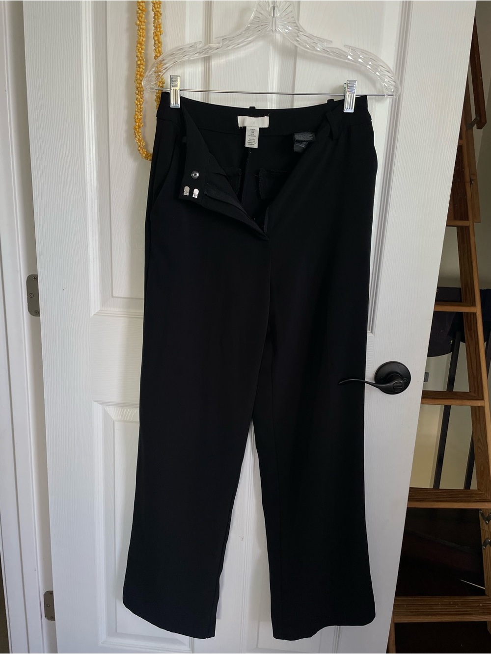 H&M Black Straight-Leg Dress Trousers